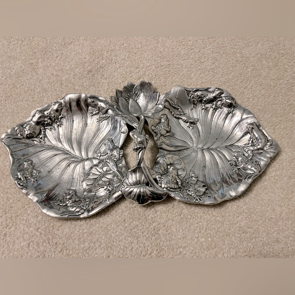 Arthur Court Frogs design serving tray 1994